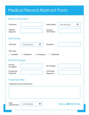 Free interactive Template: نماذج ملخصات طبية نظيفة باللونين الأزرق والأبيض