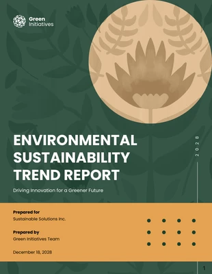 premium  Template: Relatório de Tendências de Sustentabilidade Ambiental