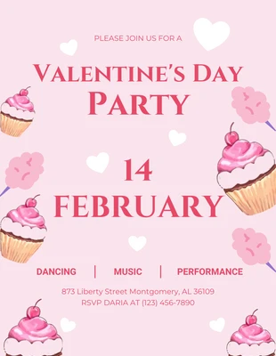 Free  Template: Flyer de la fête de la Saint-Valentin rose pâle