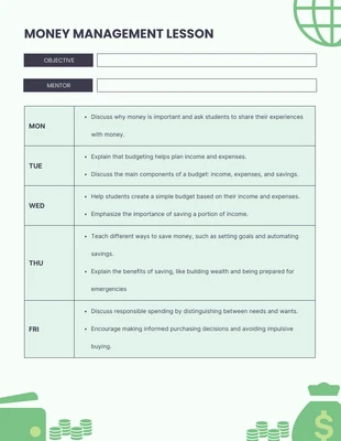 Free  Template: Lección de gestión monetaria minimalista y ecológica