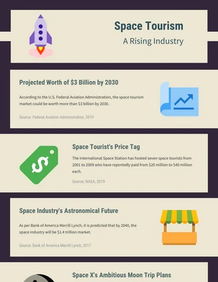 Free  Template: Infografica spaziale minimalista scura beige