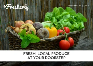 premium  Template: Postal comercial de reparto de verduras