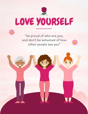 premium  Template: Amor lindo rosa claro de la ilustración Póster