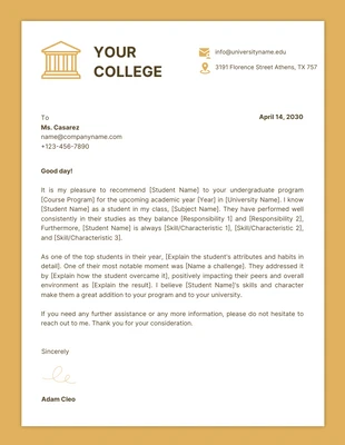 Free  Template: Papel timbrado de faculdade profissional minimalista em dourado e branco