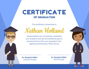 premium  Template: Ilustración Graduación Del Estudiante Certificado Escolar