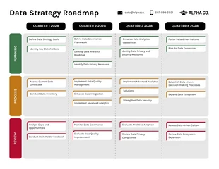 business  Template: Roadmap Swimlane per la strategia dei dati neutrali