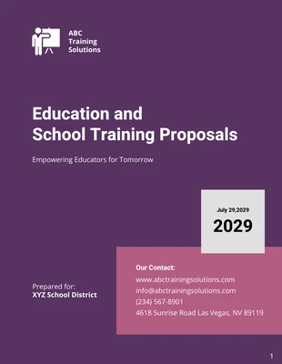 business  Template: Proposte di istruzione e formazione scolastica
