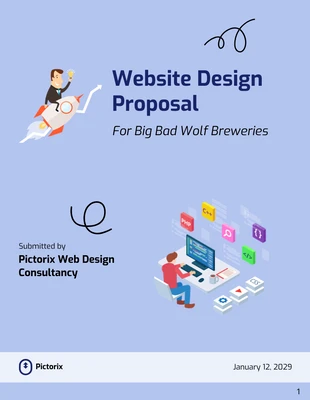 Free  Template: مثال على اقتراح تصميم الويب