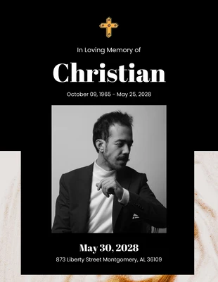 Free  Template: Invitación funeraria moderna negra