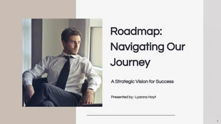 premium  Template: Präsentation der Roadmap in Braun und Beige