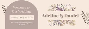 Free  Template: Banner de casamento floral rústico