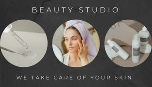 Free  Template: Schwarze moderne Textur-Beauty-Studio-Visitenkarte