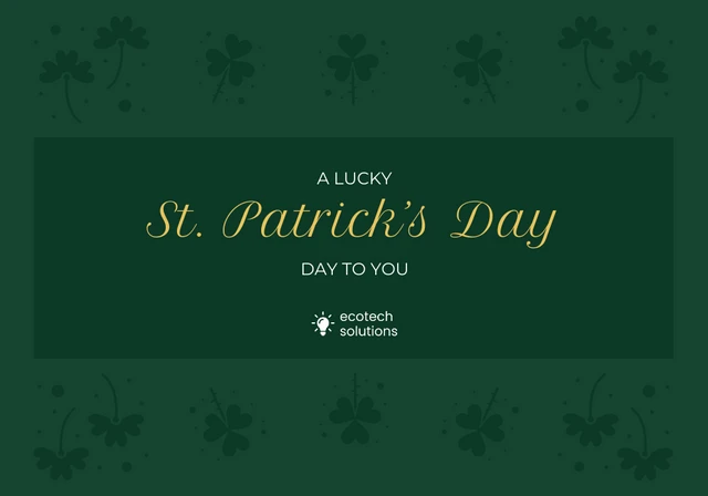 Estética tarjeta verde y amarilla del Día de San Patricio Template Estética plantilla de tarjeta verde y amarilla para el Día de San Patricio