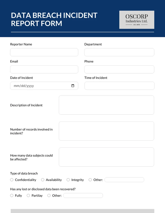 HR Form Template Simple Navy and Gray HR Form Template
