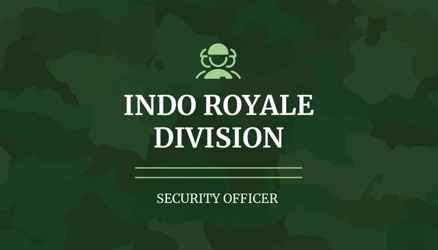 Dark Green Modern Pattern Professional Military Business Card - Pagina 1