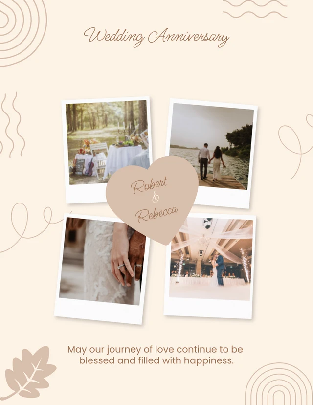 Collage di amore semplice beige e marrone Template Modello di collage di amore semplice beige e marrone