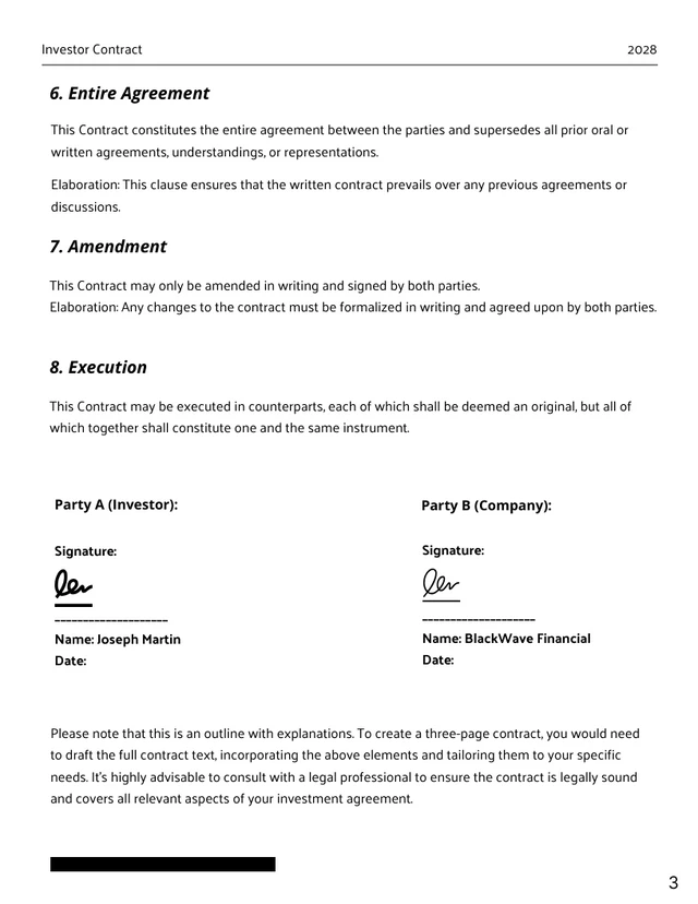 Black Minimalist Modern Simple Investor Contracts - Página 3
