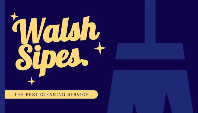 Navy And Yellow Modern Cleaning Business Card - Página 1