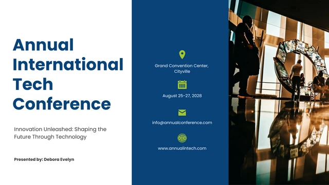Modern Blue and Neon Green Conference Presentation - Seite 1