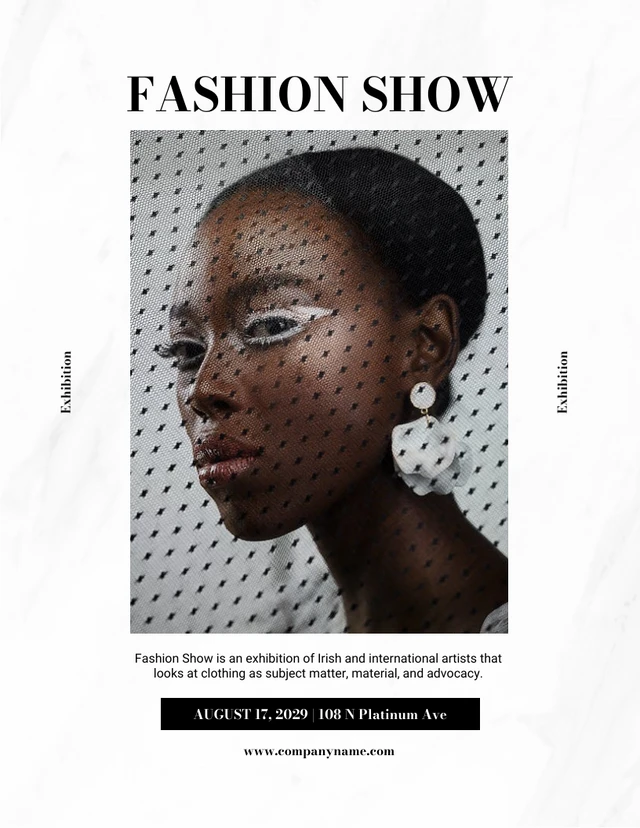 Poster della sfilata di moda estetica di texture moderna bianca Template Modello di poster per sfilata di moda estetica con texture moderna bianca