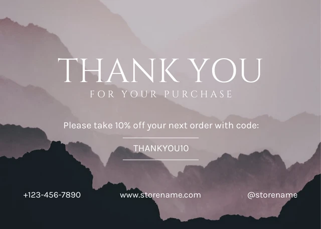 Light Purple Modern Aesthetic Photo Store Business Thankyou Postcard - صفحة 1
