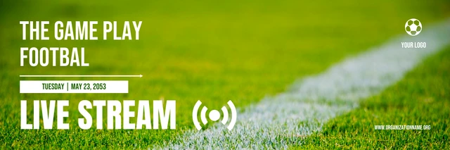 Green And White Simple Elegant Bold Live Streaming Football Banner Template Green And White Simple Elegant Bold Live Streaming Football Banner Template