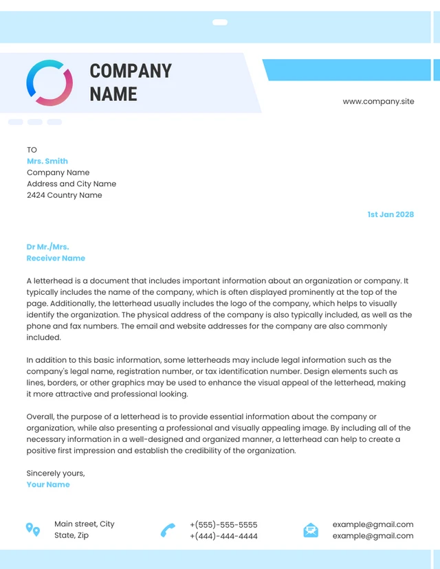 White Pastel Modern Cool Letterhead Template White Pastel Modern Cool Letterhead Template