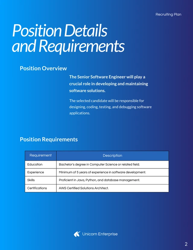 Modern Gradient Blue Recruiting Plan - Seite 2