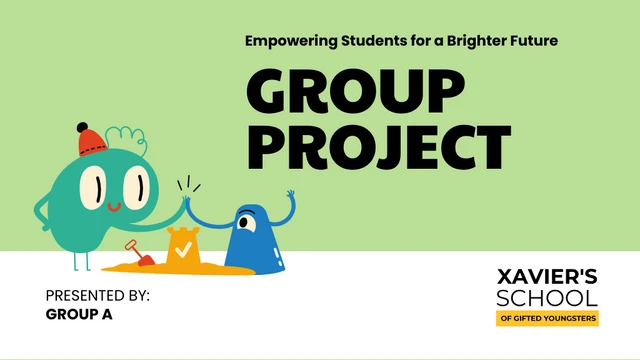 Colorful Character Group Project Education Presentation - Página 1