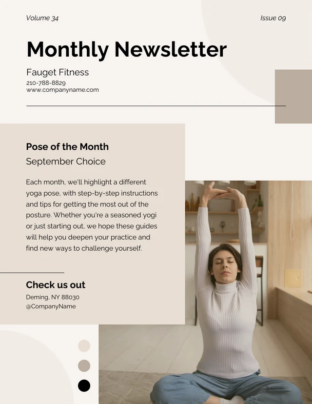 Newsletter mensile moderna in bianco e grigio Template Newsletter mensile moderna in bianco e grigio