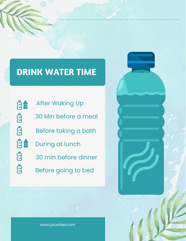 Blauer zeitplan trinken wasser zeit Vorlage Template Blauer zeitplan trinken wasser zeit Vorlage