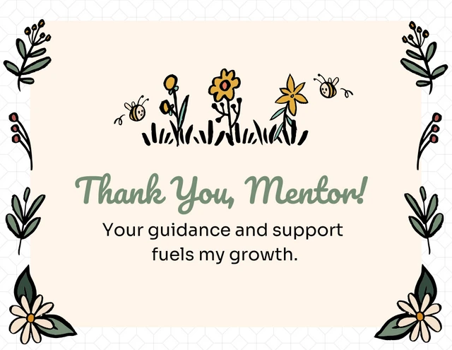 Mentor Thank You Card Template Mentor Thank You Card Template