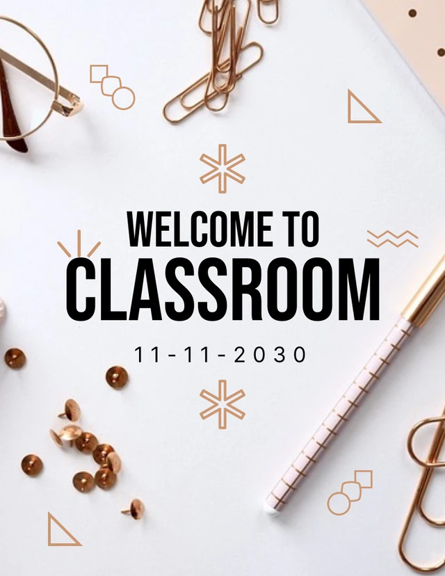 White Simple Photo Classroom Welcome Poster Template White Simple Photo Classroom Welcome Poster Template