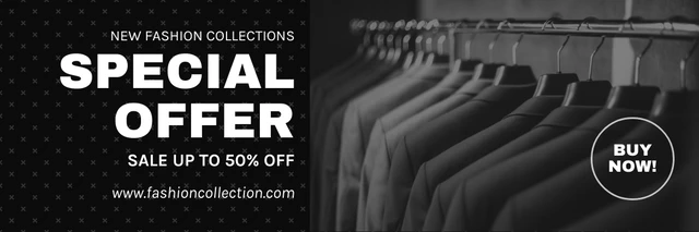 Black Modern Classic Fashion Product Banner Template Black Modern Classic Fashion Product Banner Template