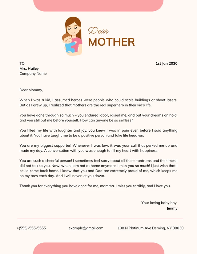 Cream And Pink Cute Illustration Business Letterhead Template Cream And Pink Cute Illustration Business Letterhead