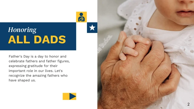 Minimalist Yellow and Dark Blue Father's Day Presentation - Pagina 2