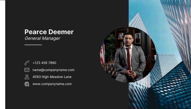 Black Modern Corporate Business Card - Seite 2