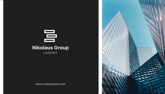 Black Modern Corporate Business Card - Seite 1