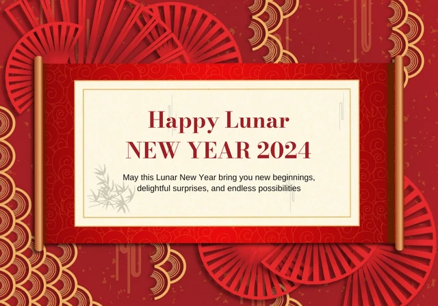 Cartão vermelho de Feliz Ano Novo Lunar Template Modelo de cartão de Feliz Ano Novo Lunar Vermelho