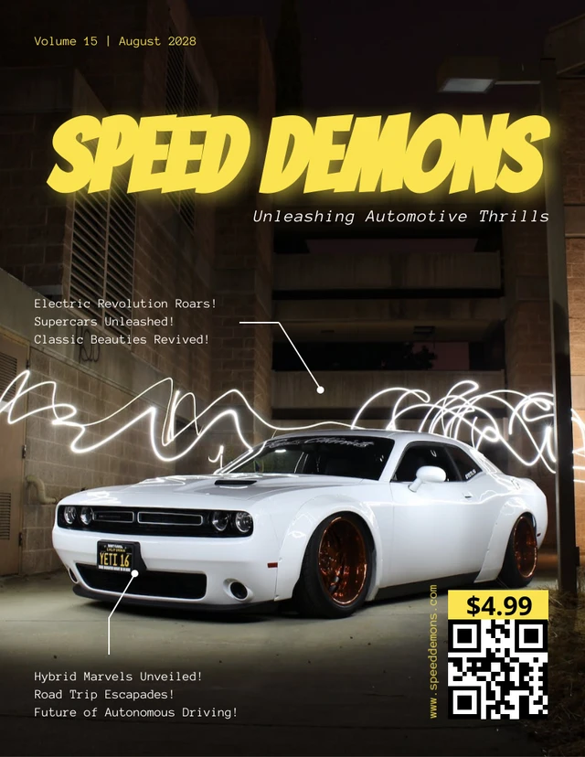 White And Yellow Minimalist Car Magazine Template White And Yellow Minimalist Car Magazine Template