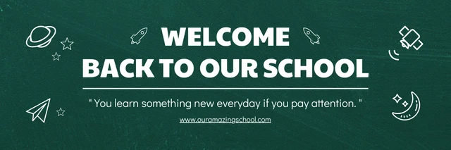 Ilustración de textura simple verde Banner de bienvenida de regreso a la escuela Template Ilustración de textura simple verde Plantilla de banner de bienvenida de regreso a la escuela