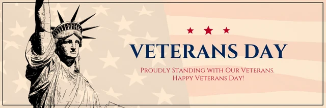 Luce blu minimalista foto illustrazione Veteran Day Banner Template Illustrazione di foto minimalista blu chiaro Modello di banner per il giorno dei veterani