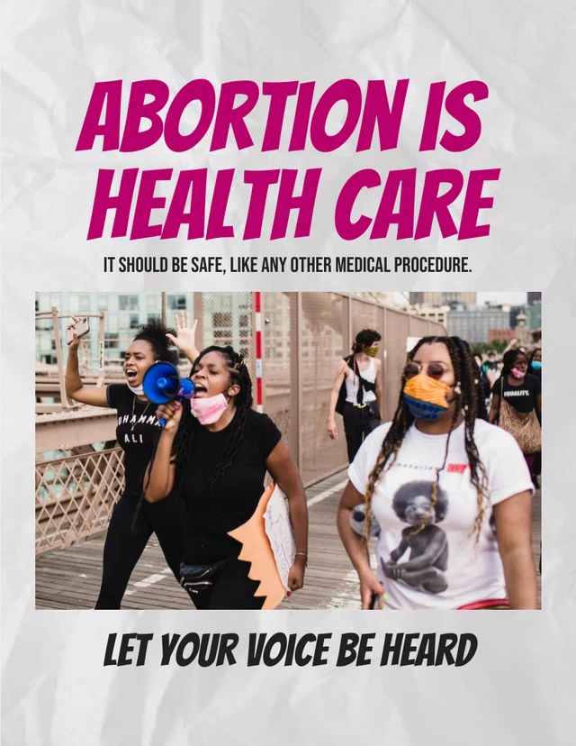 Modello di poster Pro-Choice per assistenza sanitaria per aborto con texture semplice grigio chiaro