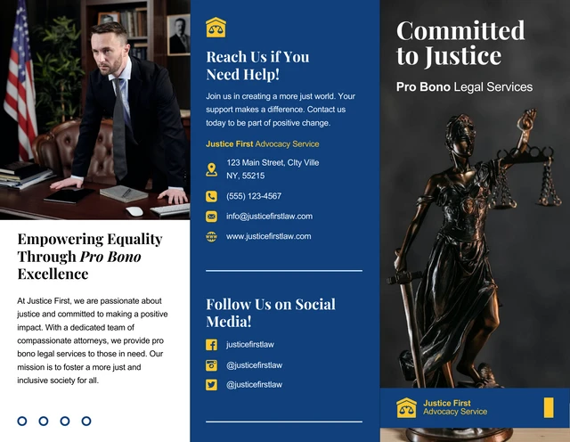Pro Bono Service Tri-fold Brochure - صفحة 1