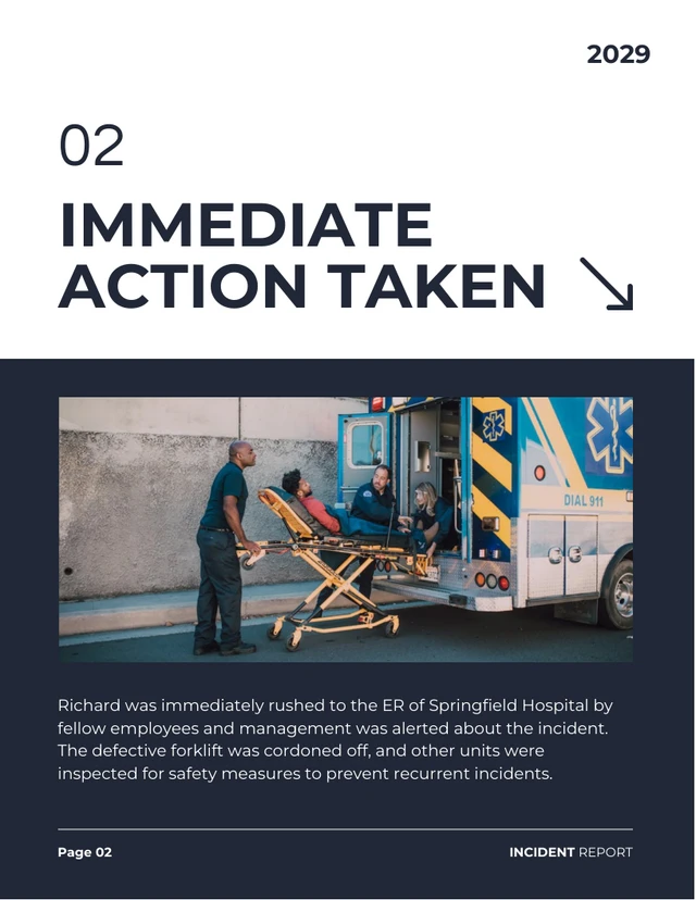 Simple White And Dark Blue Incident Report - Pagina 3