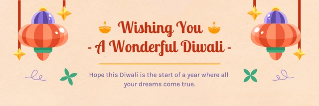 Cream Cute Illustration Diwali Banner Template Cream Cute Illustration Diwali Banner Template