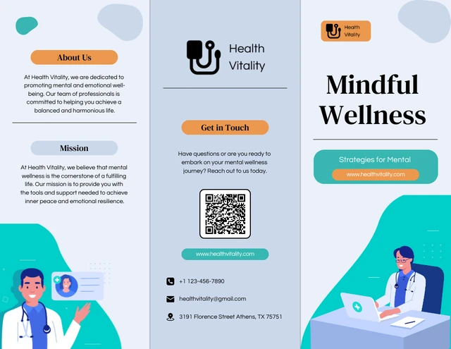 Green and Blue Medical Tri-fold Brochure