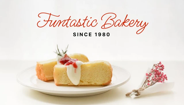 White Simple Photo Bakery Business Card - Seite 1