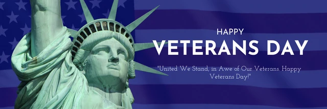 Bandiera blu moderna Foto Veteran Day Banner Template Modello di banner per il giorno dei veterani della foto della bandiera moderna blu
