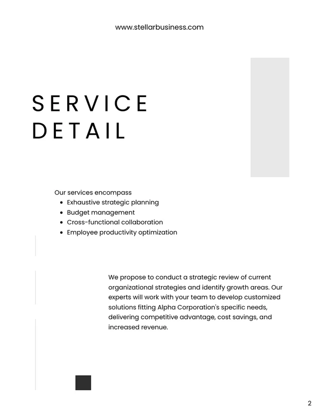 Simple Black And White Service Proposal - Página 2